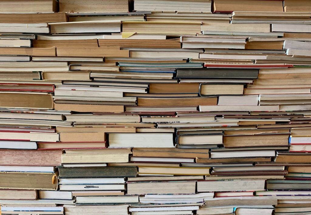 a sea of books