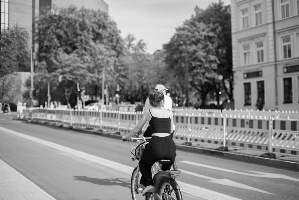 woman riding a bicycle