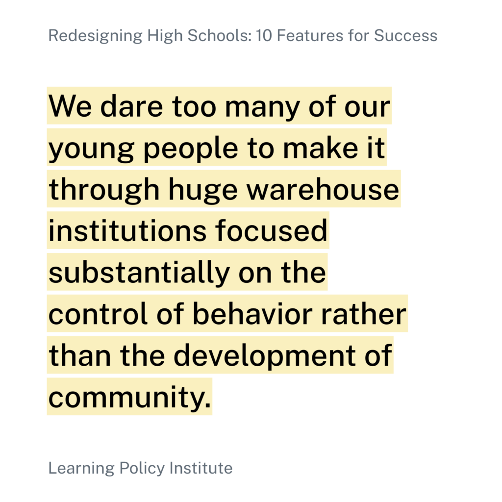 redesigning high schools quote