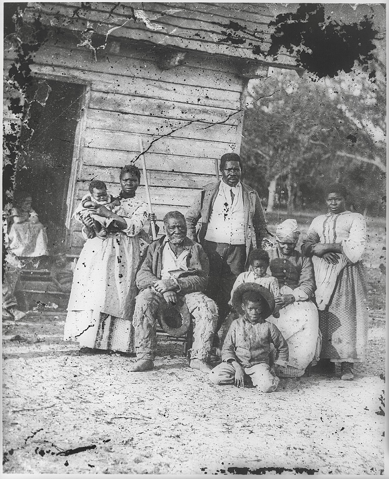 Family on Smith's Plantation, Beaufort, South Carolina, circa 1862. Image courtesy of the Library of Congress and learnnc.org. [1]