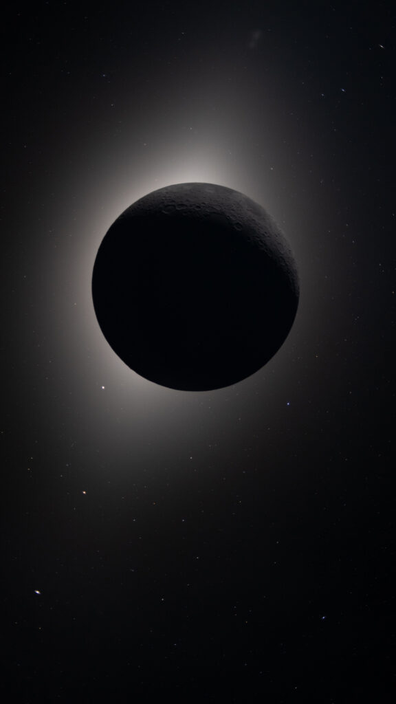 Solar eclipse from dark of the moon